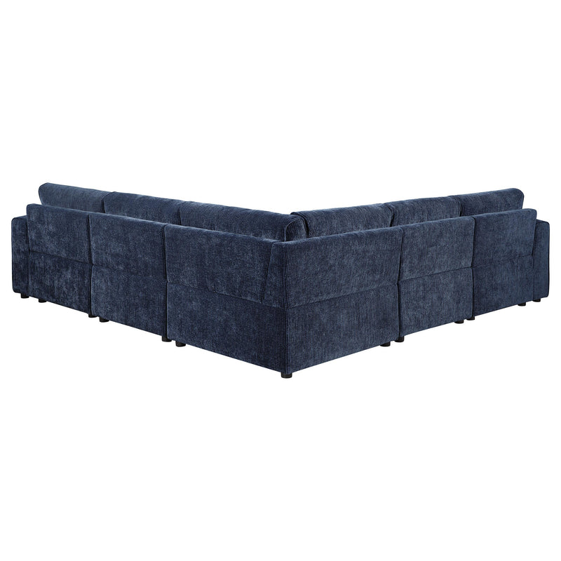  Coaster Furniture Atlantic 551821-SETA 7-piece Upholstered Modular Sectional Sofa - Blue IMAGE 5