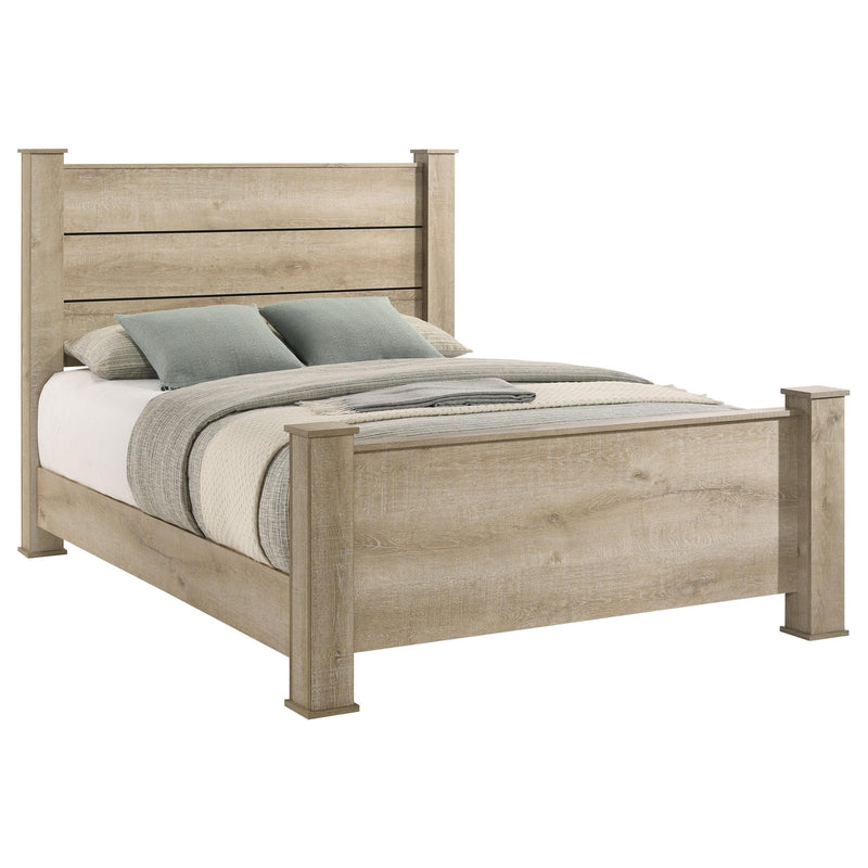  Coaster Furniture Oakglen 225101Q 55-inch Queen Panel Bed - Weathered Oak IMAGE 1