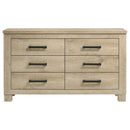  Coaster Furniture Oakglen 225103 6-drawer Dresser - Weathered Oak IMAGE 3