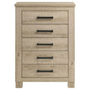  Coaster Furniture Oakglen 225105 5-drawer Chest - Weathered Oak IMAGE 3
