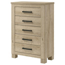  Coaster Furniture Oakglen 225105 5-drawer Chest - Weathered Oak IMAGE 4