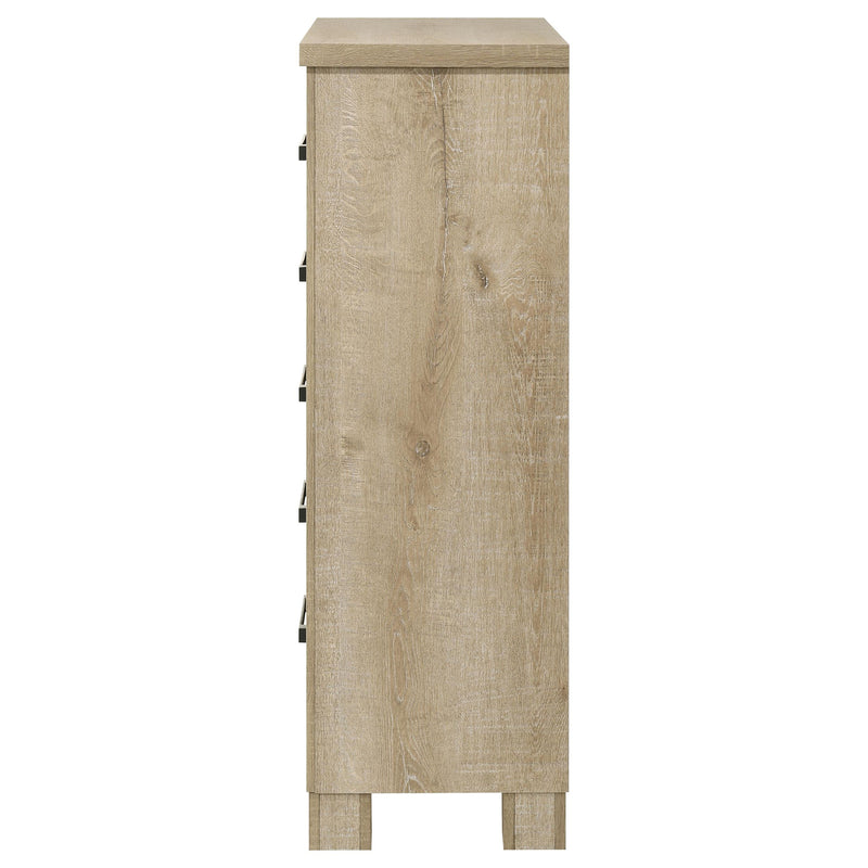  Coaster Furniture Oakglen 225105 5-drawer Chest - Weathered Oak IMAGE 5