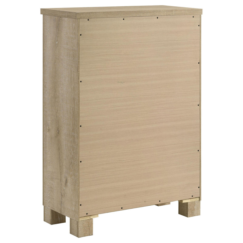 Coaster Furniture Oakglen 225105 5-drawer Chest - Weathered Oak IMAGE 6