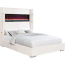  Coaster Furniture Tisdall 306032KE Upholstered King Flame Visualizer Bed - Cream IMAGE 3