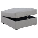  Coaster Furniture Cambria 551513 Square Upholstered Storage Ottoman - Grey IMAGE 3