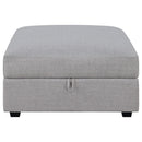  Coaster Furniture Cambria 551513 Square Upholstered Storage Ottoman - Grey IMAGE 4