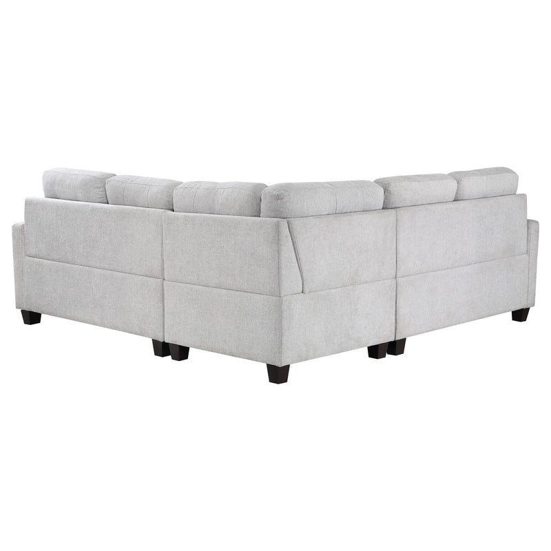  Coaster Furniture Georgina 551705-SETA 3 pc Upholstered Modular Sectional Sofa - Steel Beige IMAGE 4