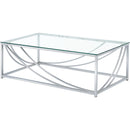  Coaster Furniture Lille 720498-S2 2-piece Glass Top Coffee And End Table Set - Chrome IMAGE 5
