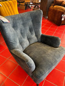 Blue Velvet Accent Chair