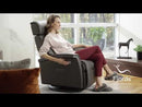  Fjords of Norway Relax Power Swivel Rocker Leather Recliner Rome Power Small Swing Relaxer - Graphite EXTERNAL_VIDEO 1