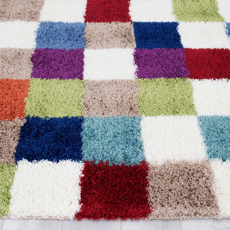 Persian Weavers Rugs Rectangle Deluxe Shag Checkered (Multi) 6'X9' IMAGE 2