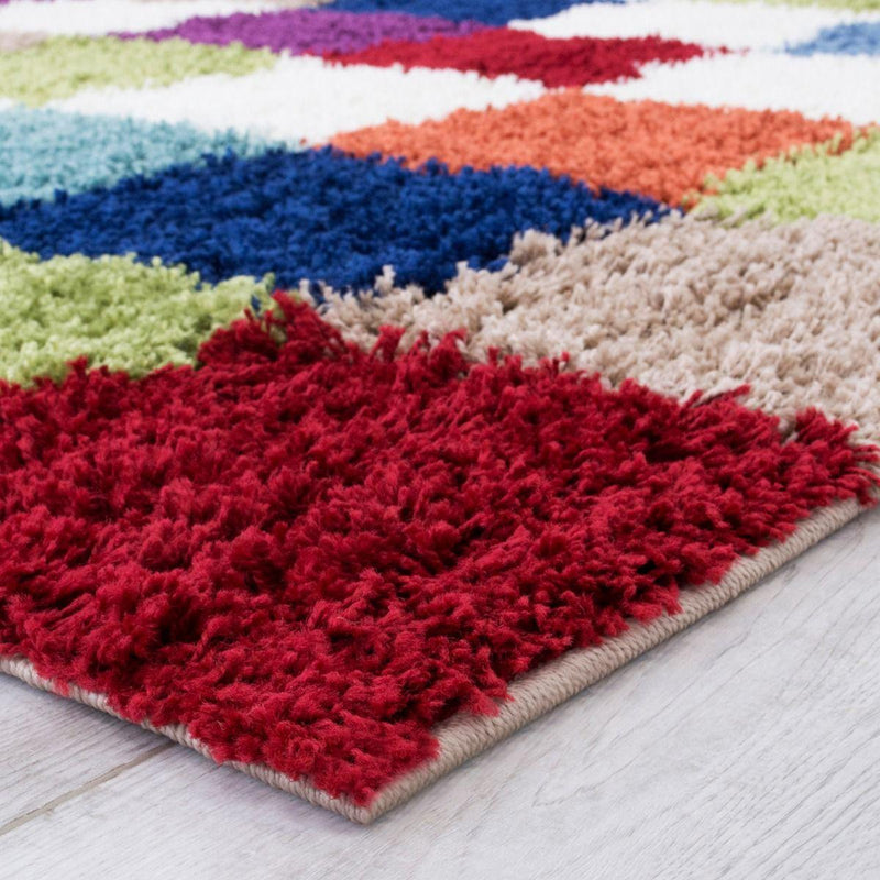 Persian Weavers Rugs Rectangle Deluxe Shag Checkered (Multi) 6'X9' IMAGE 3