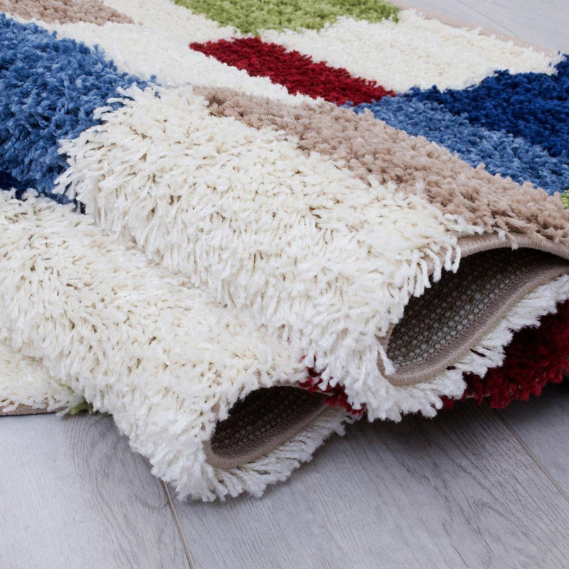 Persian Weavers Rugs Rectangle Deluxe Shag Checkered (Multi) 6'X9' IMAGE 4