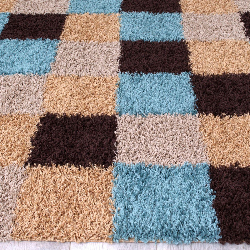 Persian Weavers Rugs Rectangle Deluxe Shag Checkered (Mocha) 6'X9' IMAGE 2