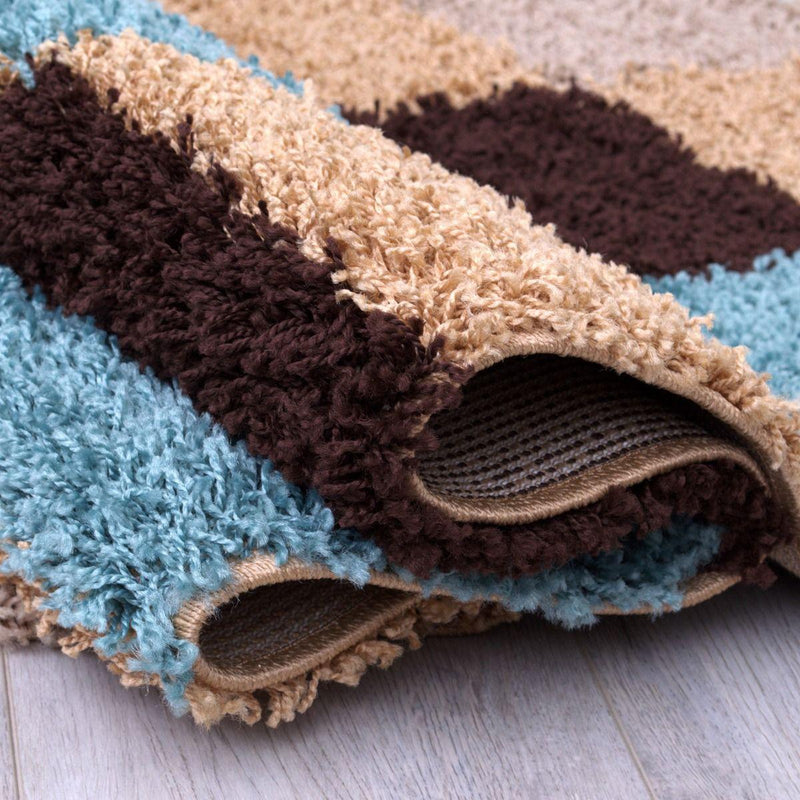 Persian Weavers Rugs Rectangle Deluxe Shag Checkered (Mocha) 6'X9' IMAGE 4