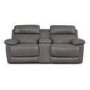 Palliser Finley Power Reclining Leather Loveseat Finley 41134-68 Loveseat Console with Power - Slate IMAGE 1