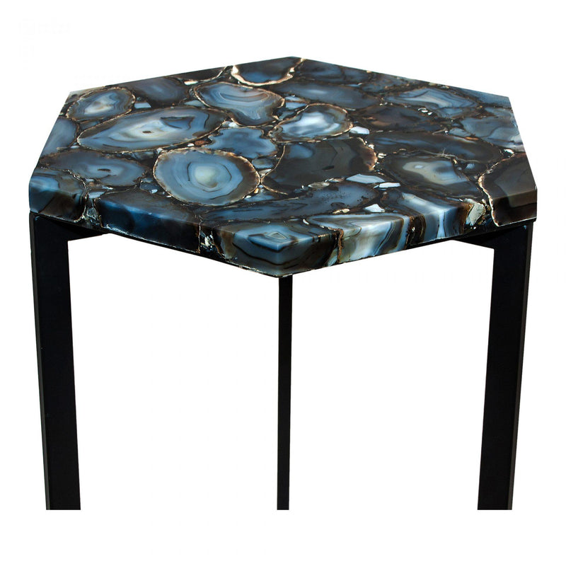 Moe's Home Collection Hexagon Agate Accent Table PJ-1005-30 IMAGE 3