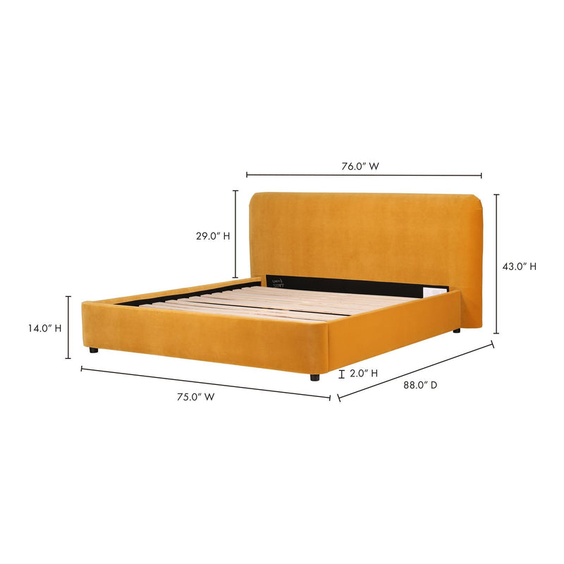 Moe's Home Collection Samara King Upholstered Panel Bed RN-1126-09 IMAGE 10