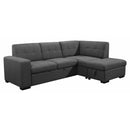 Primo International Vincente Stationary Fabric 2 pc Sectional Vincente 2 pc Sleeper Sectional - Crispin Ash IMAGE 1