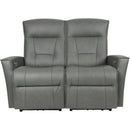 Fjords of Norway Harstad Power Reclining Leather Loveseat Harstad Power Relaxer Loveseat - Fog IMAGE 1