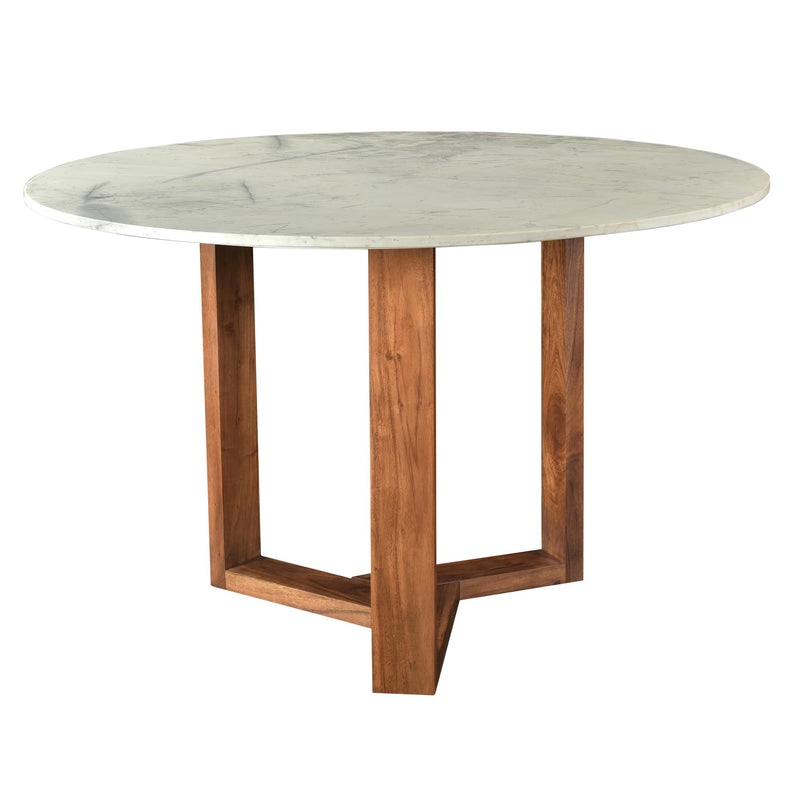 Moe's Home Collection Round Jinxx Dining Table with Marble Top and Pedestal Base JD-1009-18 IMAGE 2