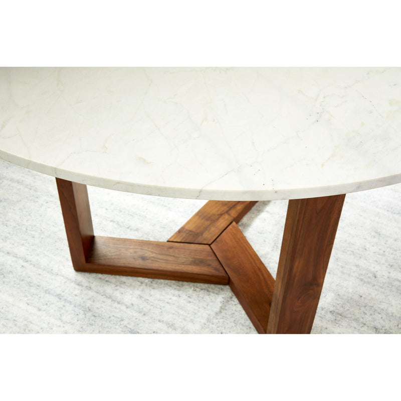 Moe's Home Collection Round Jinxx Dining Table with Marble Top and Pedestal Base JD-1009-18 IMAGE 6