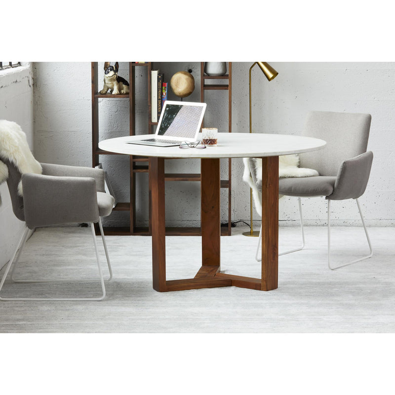 Moe's Home Collection Round Jinxx Dining Table with Marble Top and Pedestal Base JD-1009-18 IMAGE 7