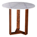 Moe's Home Collection Round Jinxx Counter Height Dining Table with Marble Top and Pedestal Base JD-1036-18 IMAGE 1