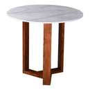 Moe's Home Collection Round Jinxx Counter Height Dining Table with Marble Top and Pedestal Base JD-1036-18 IMAGE 2