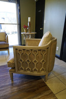Accent Chair with Exposed Wood Barrel Back