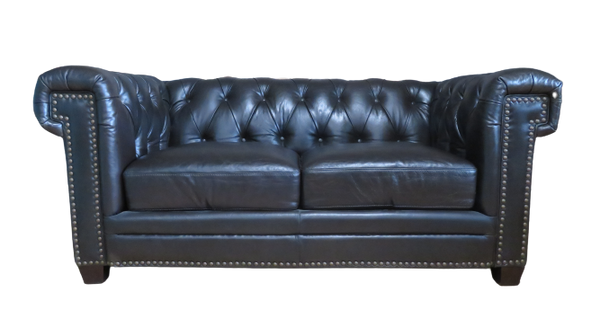 Hilton Loveseat Leather Black