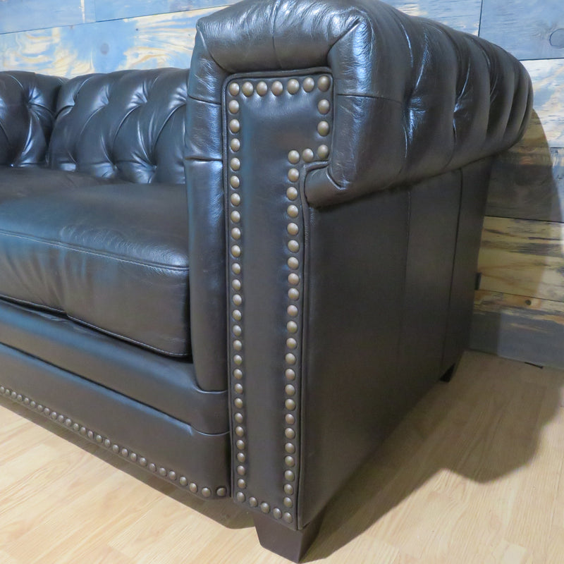 Hilton Loveseat Leather Black